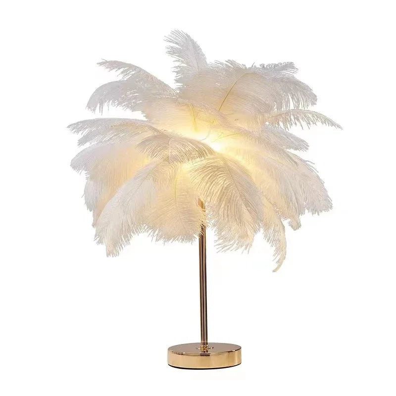 Feather Table Lamp with LED Bulb, 12W