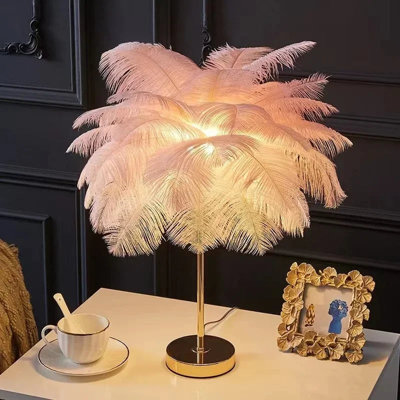 Feather Table Lamp with LED Bulb, 12W