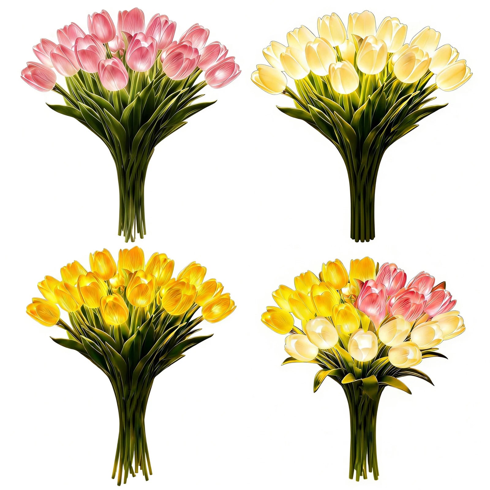 Set of 15 Tulip Lights with Warm Glow