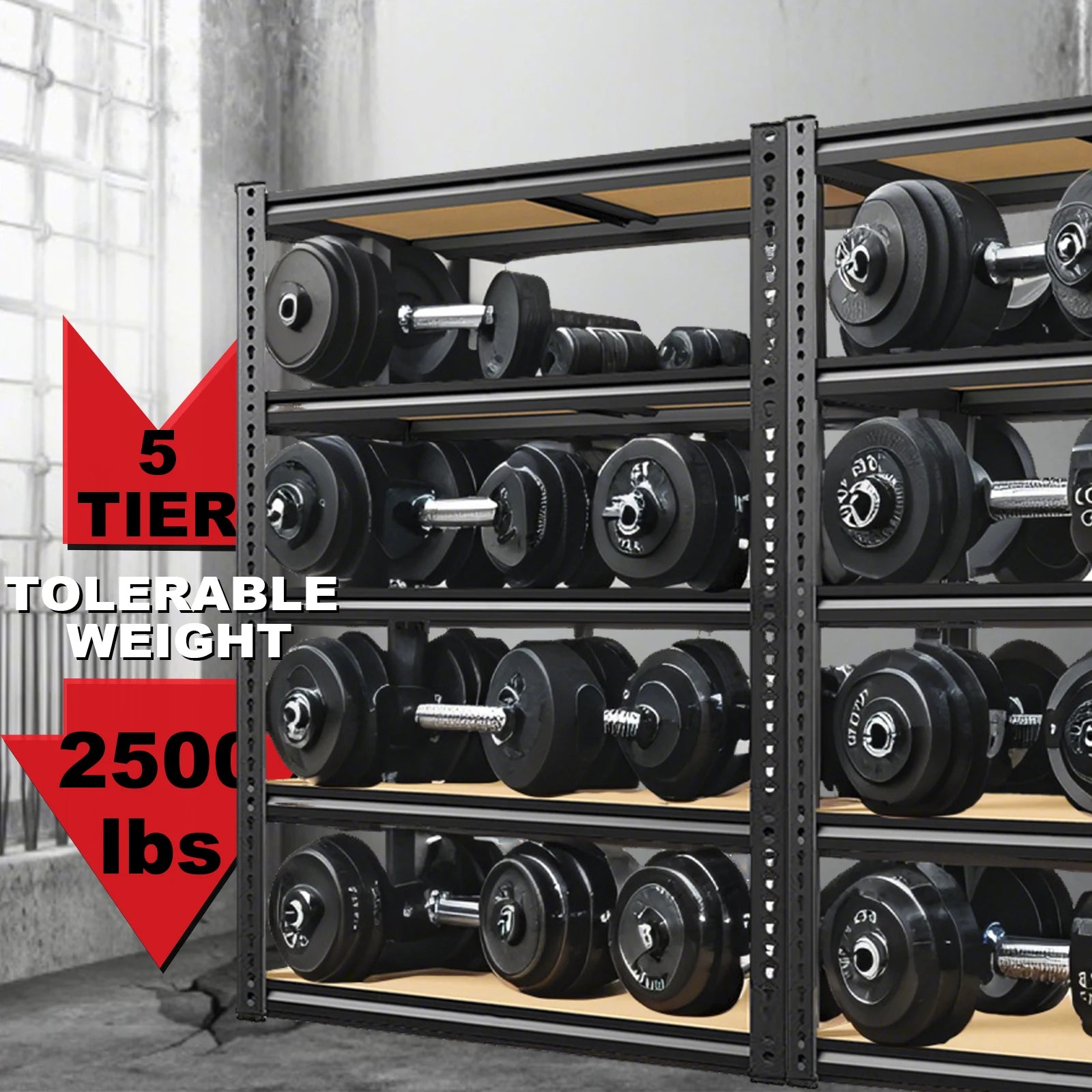 Heavy Duty Garage Shelving Storage Shelves 2000LBS Capacity