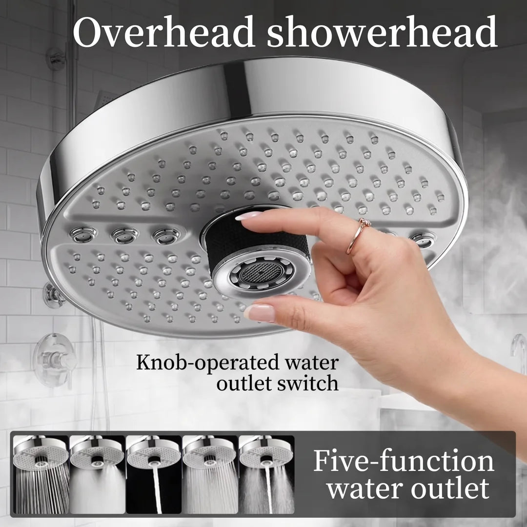 7-Inch Round Rainfall Shower Head with 5 Spray Modes – 3