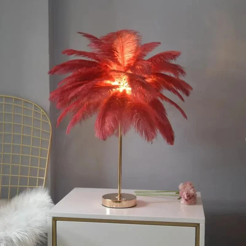 Feather Table Lamp with LED Bulb, 12W