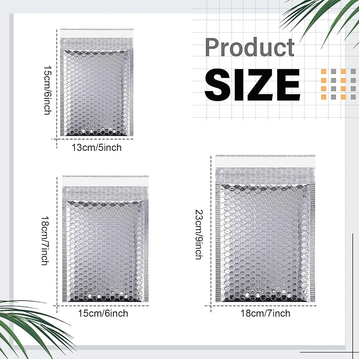 50 Silver Bubble Mailers, Waterproof Padded Envelopes for Small – image 5