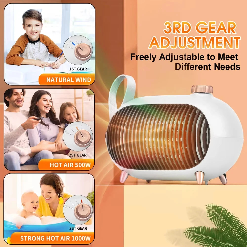 Portable Ceramic Electric Heater with Overheat Protection for Bedroom – 3