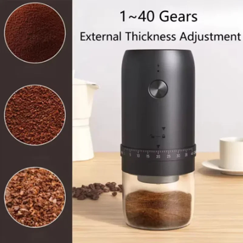 Portable Electric Coffee Bean Grinder with Adjustable 40 Gears – 2