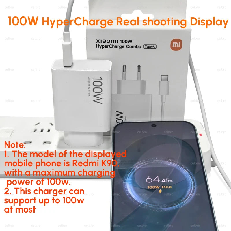 100W USB-C Fast Charger with 1m, 1.5m or 2m Cable – 4