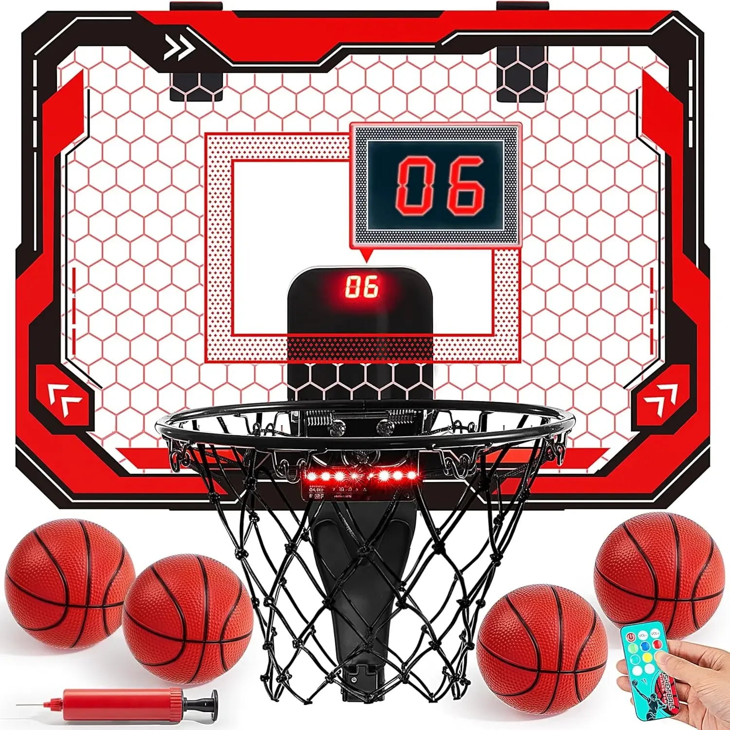 Mini Indoor Basketball Hoop with Scoreboard and 4 Balls