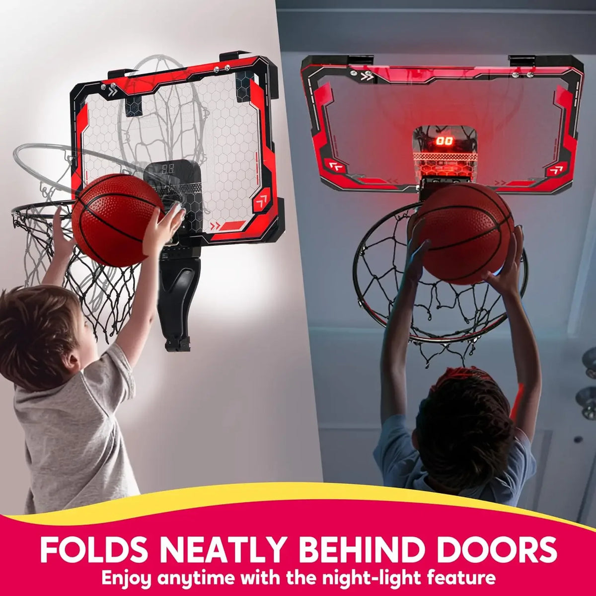 Mini Indoor Basketball Hoop with Scoreboard and 4 Balls