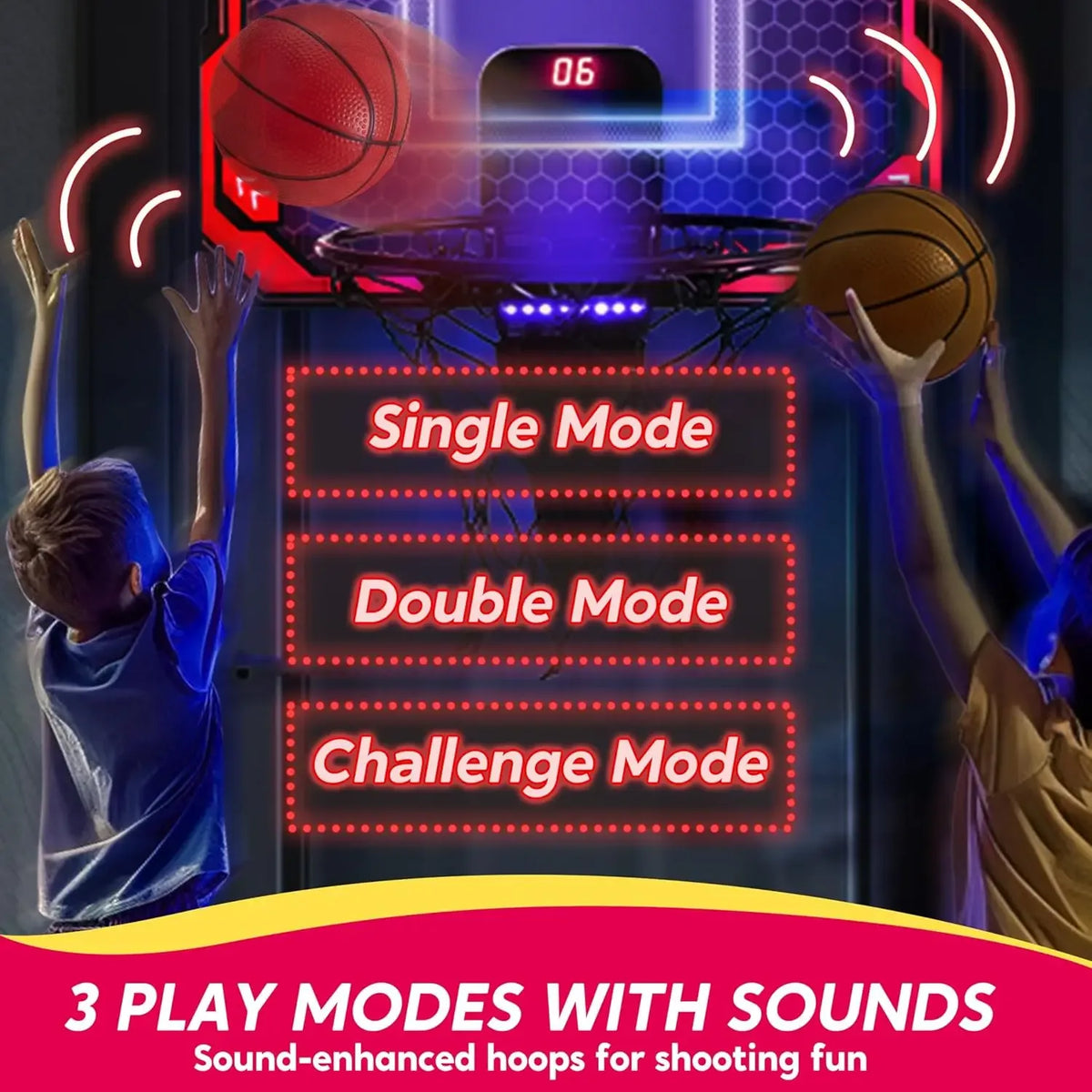 Mini Indoor Basketball Hoop with Scoreboard and 4 Balls